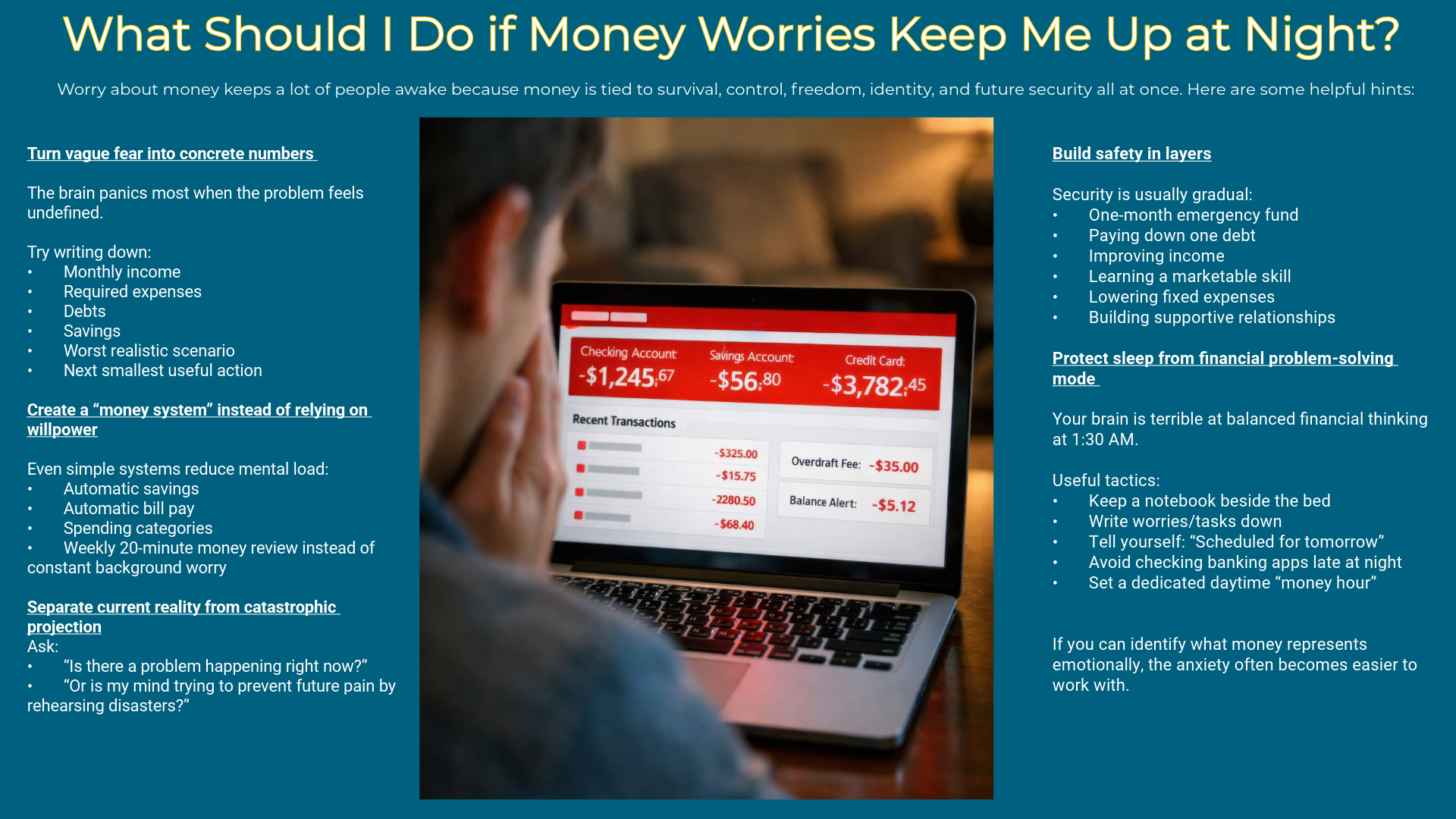 Ways to solve anxiety about money